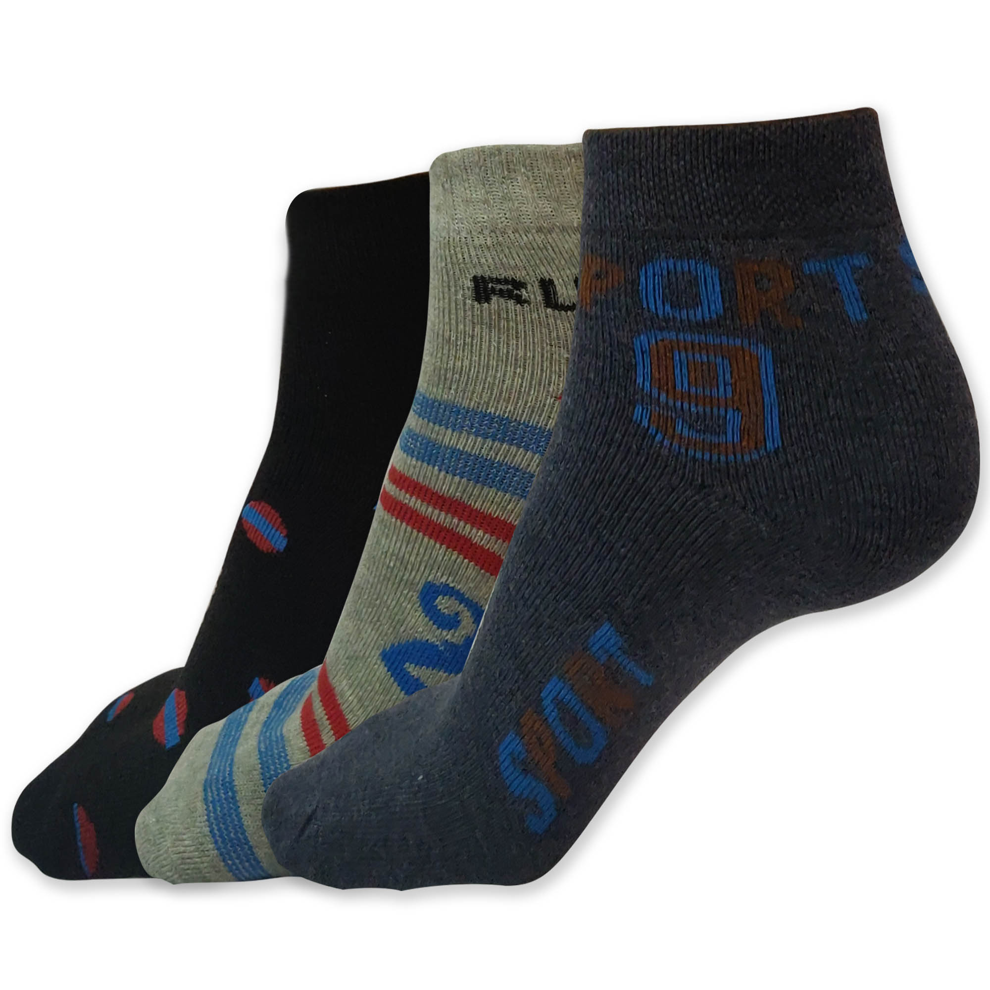 Men's Sports Designer Socks, Collection 02, Set of 3