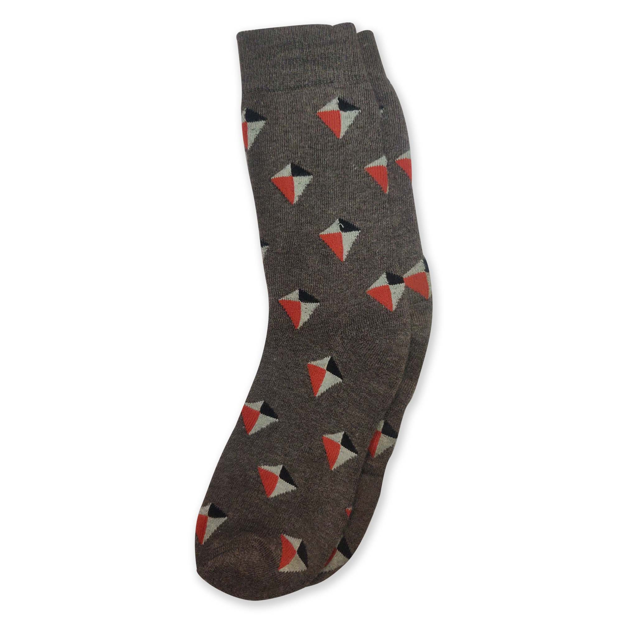 Brown Socks with Multi Color Cubes - Men Collection