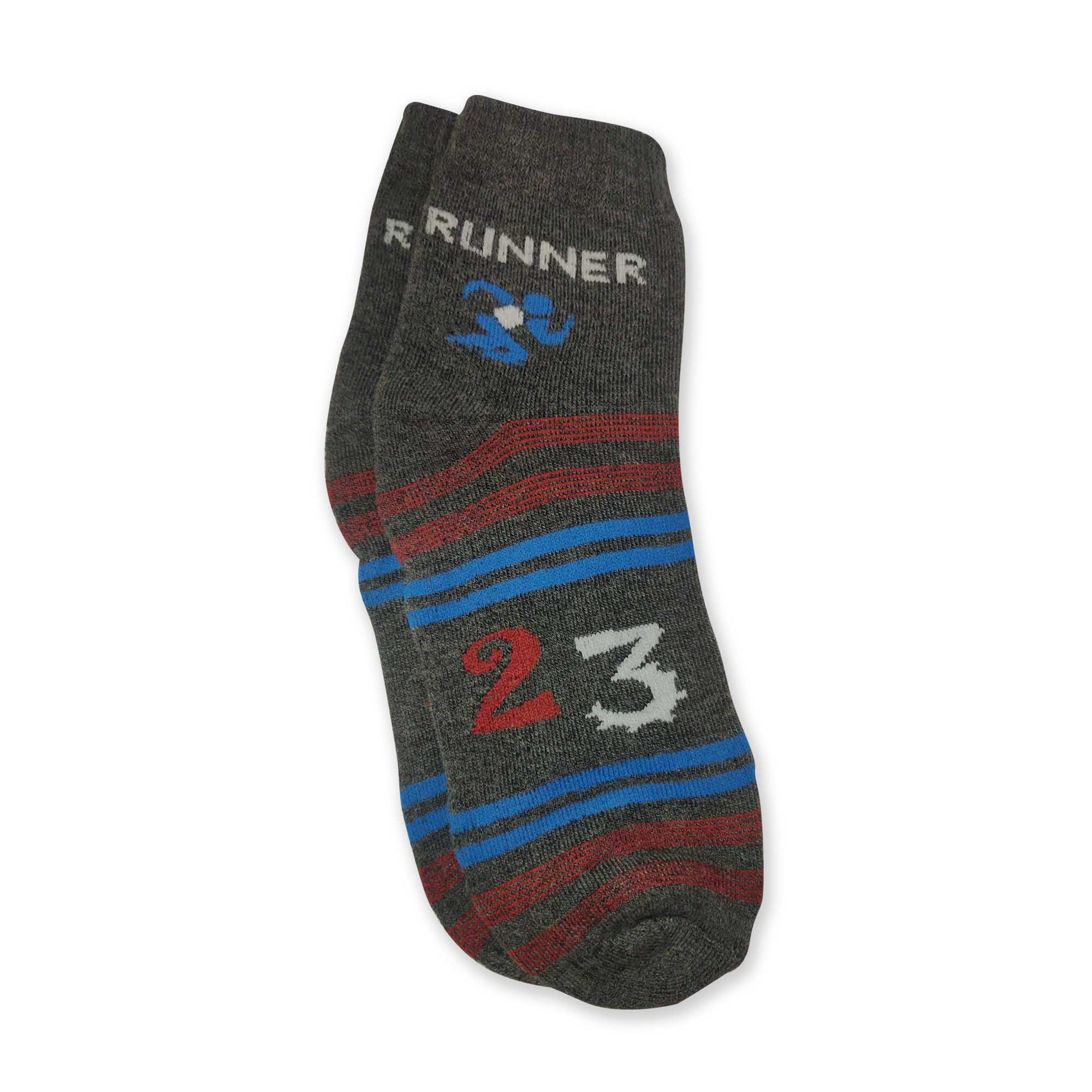 Grey Socks with Multi Color Stripes - Sports Collection