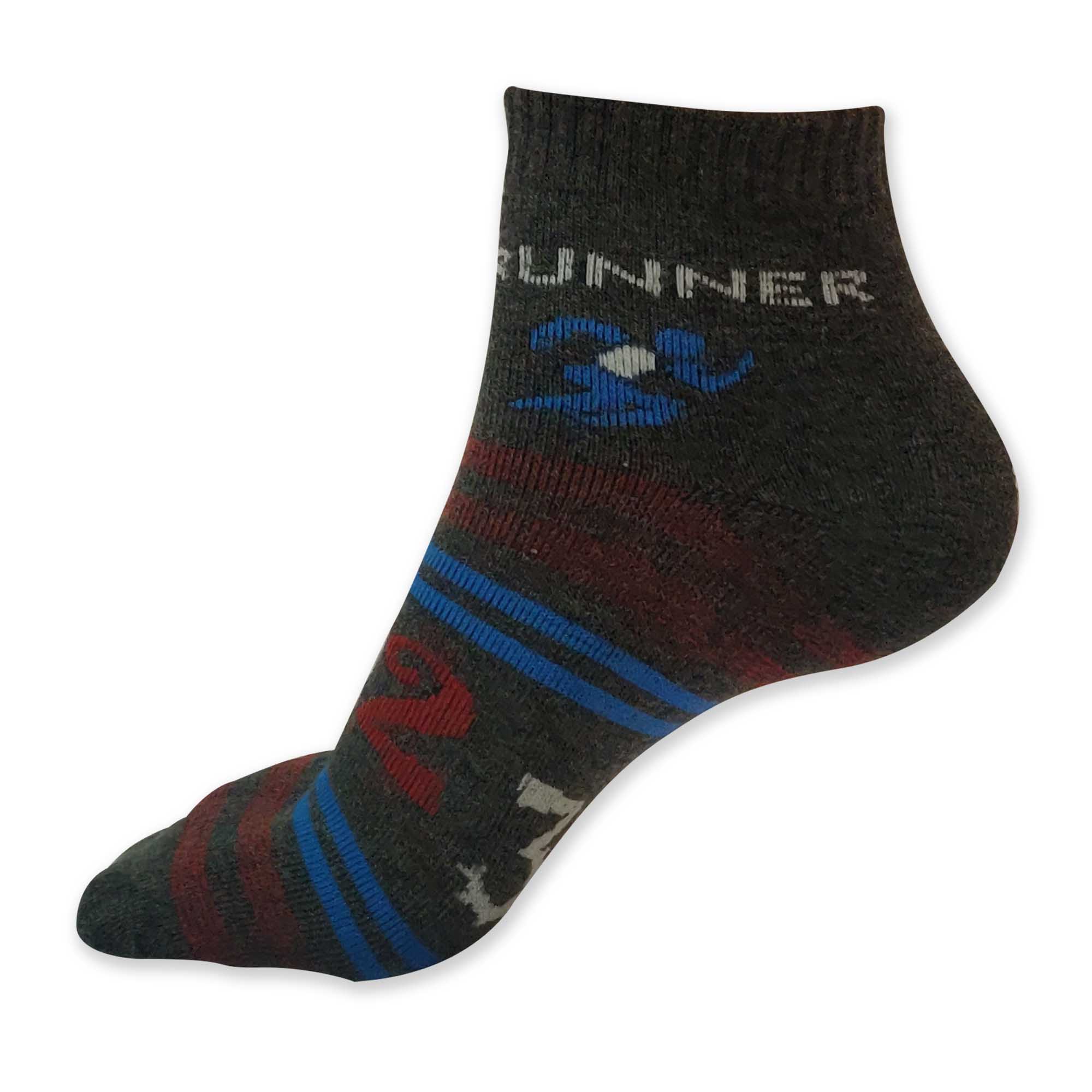 Grey Socks with Multi Color Stripes - Sports Collection