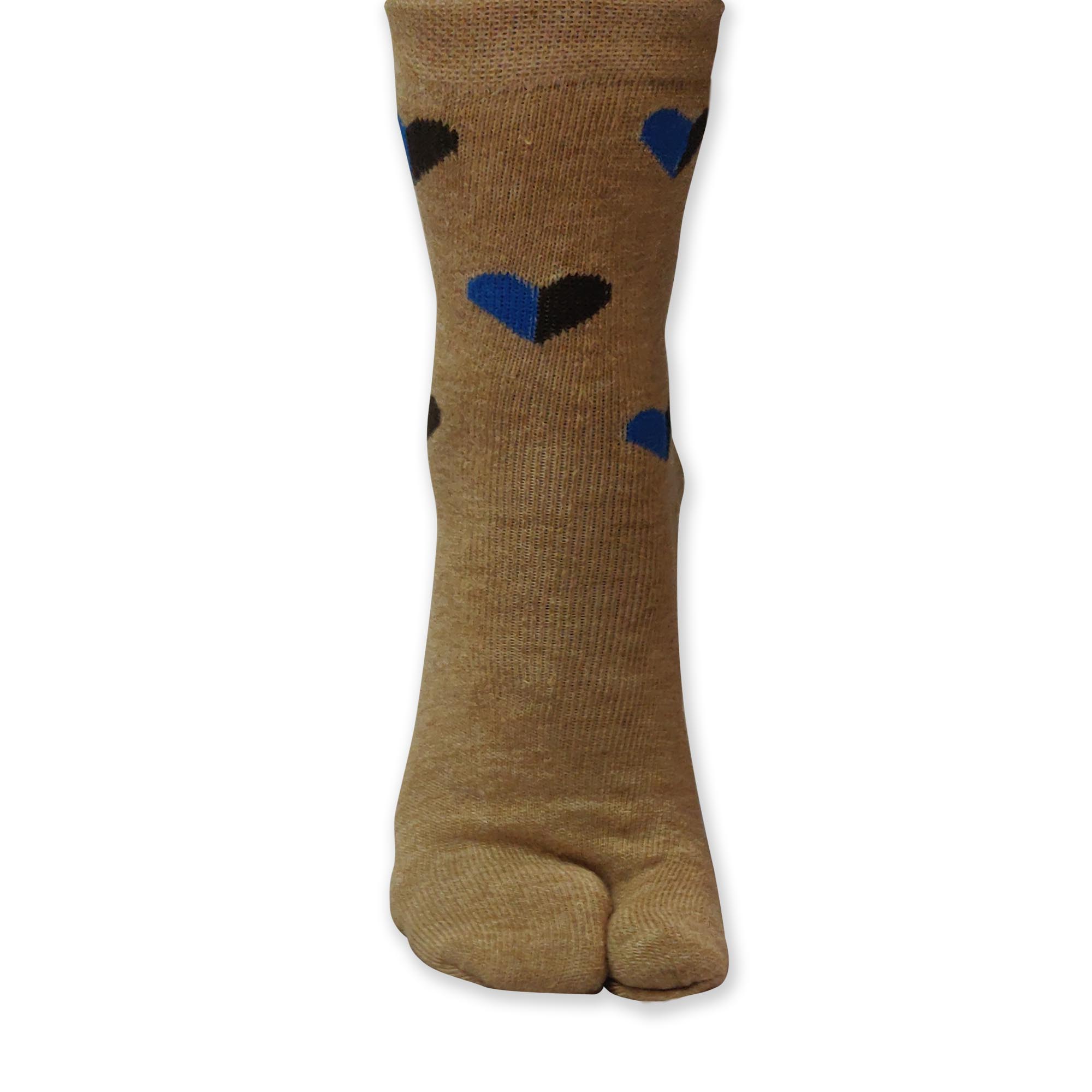 Beige Color Socks with Heart Pattern - Women Collection